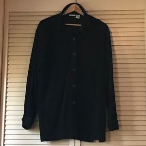 🖤 polyester oversized button-down